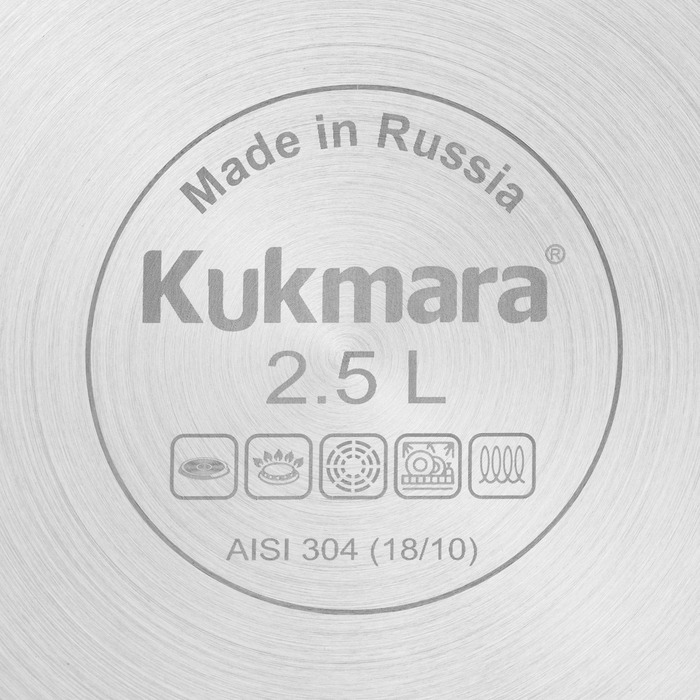 Кастрюля ORION, 2.5 л, d=18 см, стеклянная крышка, капсульное дно, индукция