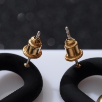 Серьги металл &laquo;Цепь&raquo; кольца, 3 звена, цвет золотисто-чёрный