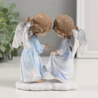 Сувенир полистоун "Ангелочки в голубых платьях" 12,5х7х12 см