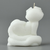 Новый год 2025! Свеча интерьерная &laquo;Новогодняя коллекция: Змейка милашка&raquo;, белая, 69 х 61 х 36