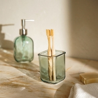 Стакан для зубных щеток SL Home, стекло, 8&times;8&times;10,4 см