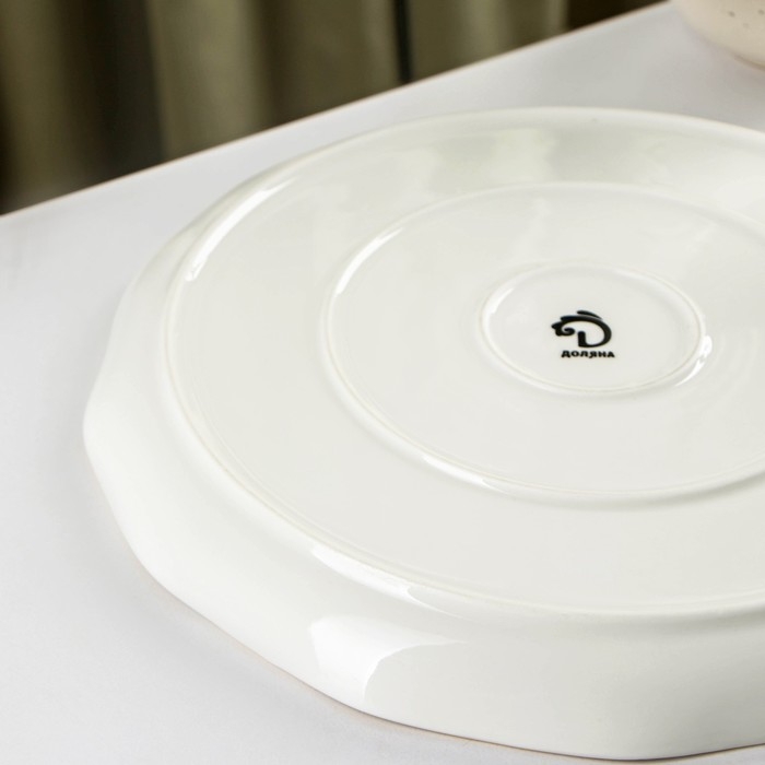 Тарелка фарфоровая обеденная Доляна &laquo;Млечный путь&raquo;, d=25 см, цвет серый