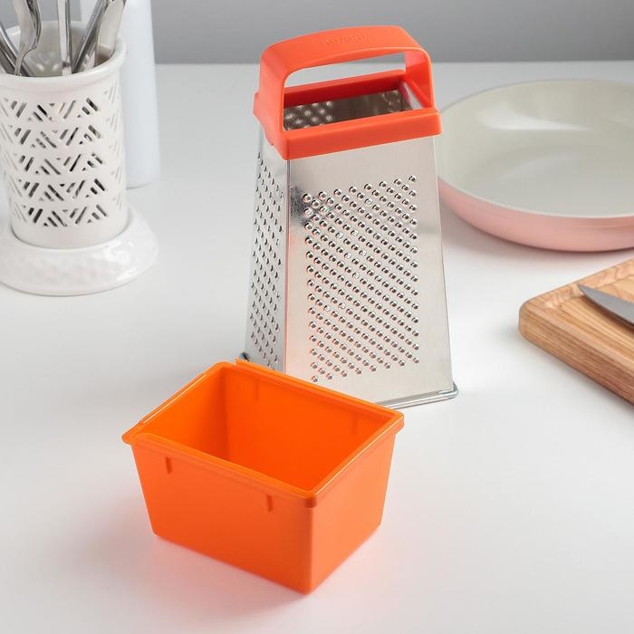 Тёрка &laquo;Комфорт&raquo;, 4 грани и контейнер 450 мл, 11&times;8,5&times;27 см, цвет МИКС