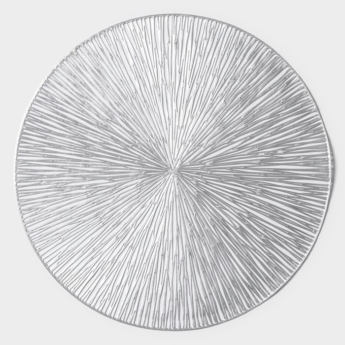 Набор салфеток сервировочных на стол Доляна &laquo;Сияние&raquo;, d=38 см, 4 шт, цвет серебряный