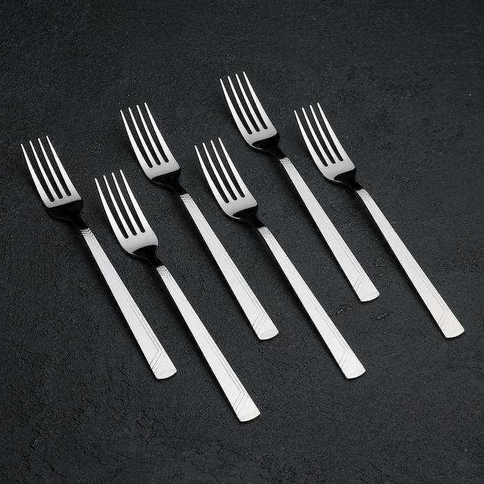 Вилка столовая &laquo;Аппетит&raquo;, длина 20 см, толщина 2 мм, цвет серебряный