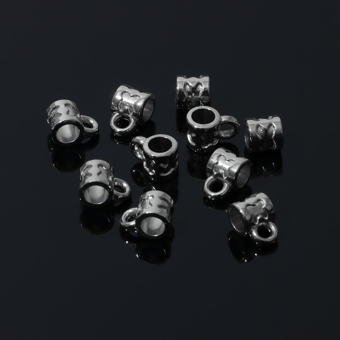 Держатель для кулона 1&times;0,6&times;0,7 см, (набор 10 шт.), цвет серебро