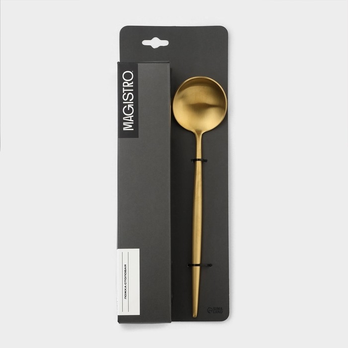 Набор столовых ложек из нержавеющей стали Magistro &laquo;Фолк&raquo;, длина 21,5 см, 6 шт, цвет золото