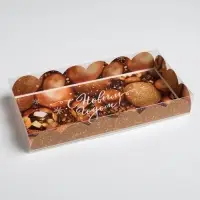 Коробка для кондитерских изделий с пластиковой крышкой &laquo;Все получится&raquo;, 10.5 х 21 х 3 см