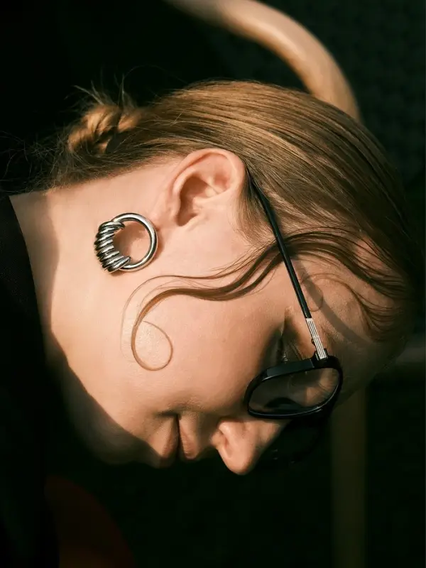 Серьги металл "Кольца" тренд, цвет золото