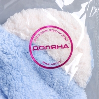 Чалма для сушки волос Доляна &laquo;Медвежонок&raquo;, микрофибра, цвет розовый