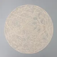 Салфетка сервировочная на стол &laquo;Листья&raquo;, d=38 см, цвет бежевый