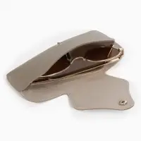 Футляр для очков , 16*3*6,3 см, кнопка, серый