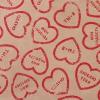Бумага упаковочная крафтовая &laquo;Сердечки&raquo;, 50х70 см