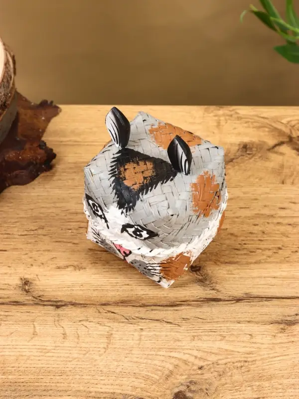 Корзинка &laquo;Кот&raquo;, 8&times;8&times;13 см, бамбук