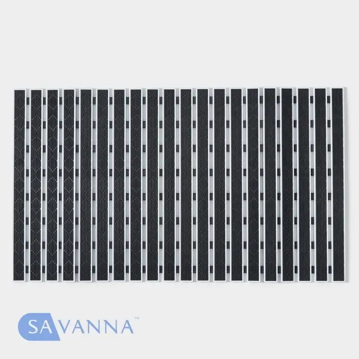 Коврик противоскользящий в ванну на присосках SAVANNA, 40&times;68 см, цвет чёрный