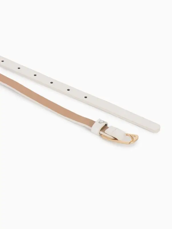 Ремень жен 02-01-01-01, Июнь2515 1,5*0,3*110 см, без винта, пряж золото, 1 прокол, белый