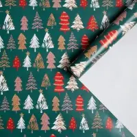 Упаковочная бумага на новый год &laquo;Ёлочки&raquo;, 70 х 100 см, глянцевая