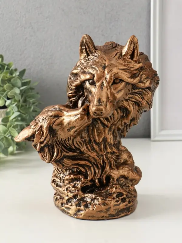 Копилка "Волки (пара)" 14х26 см, бронза