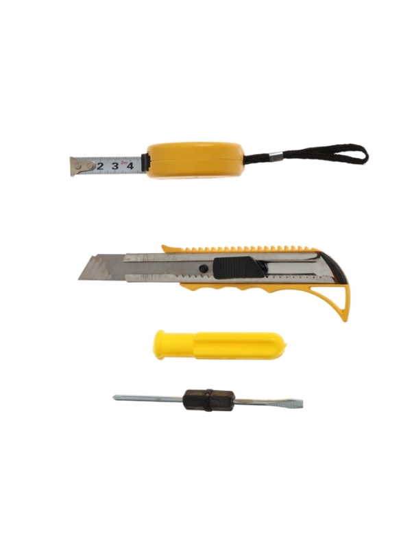 Набор инструментов в блистере ЛОМ, рулетка, отвертка 2 в 1, нож, 3 шт.
