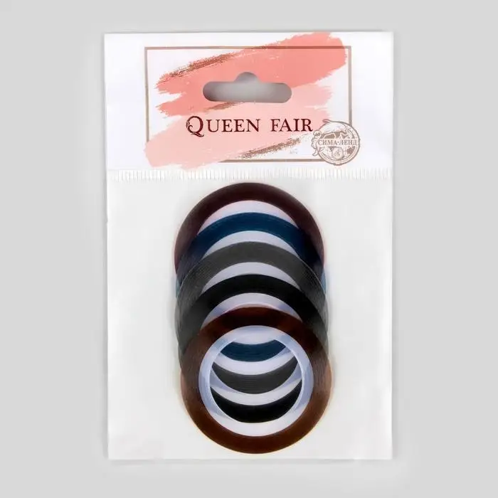 Ленты клеевые для декора ногтей &laquo;Блёстки&raquo;, 5 шт., 1 мм, 10 м, разноцветные