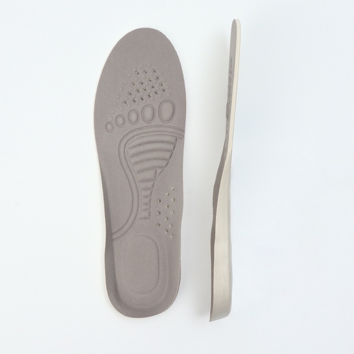 Стельки для обуви, спортивные, универсальные, амортизирующие, дышащие, р-р RU до 46 (р-р Пр-ля до 46), 29 см, пара, цвет серый