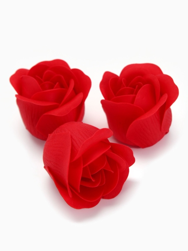 18 мыльных красных роз с надписью в коробке