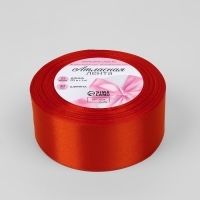 Лента атласная, 40 мм &times; 23 &plusmn; 1 м, цвет алый