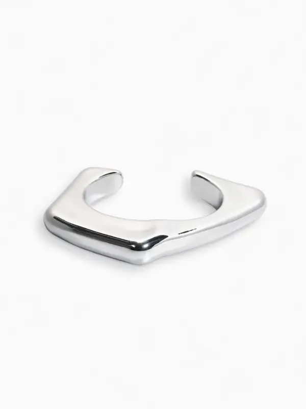 Браслет манжета &laquo;Уголки&raquo;, цвет серебро