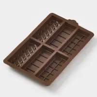 Форма для дубайского шоколада 6 плиток "Квадраты, полосы, пирамиды" 27,5x17x2 см