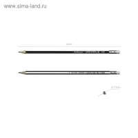 Карандаш чернографитный с ластиком Erich Krause "Megapolis", HB, грифель d=2.2 мм, дерево, шестигранный в тубусе, чёрный корпус