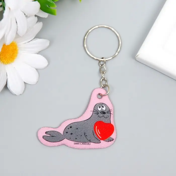 Брелок для ключей на кольце &laquo;Тюлень с сердечком&raquo;, EVA, 5&times;4 см