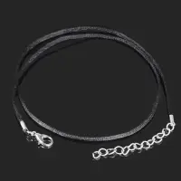 Шнурок нейлоновый d=1.5 мм, 43 см + удлинитель, чёрный