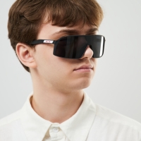 Очки солнцезащитные спортивные, uv 400, ширина 14.1 см, дужка 14.3 см, высота 5.3 см, черные   10807