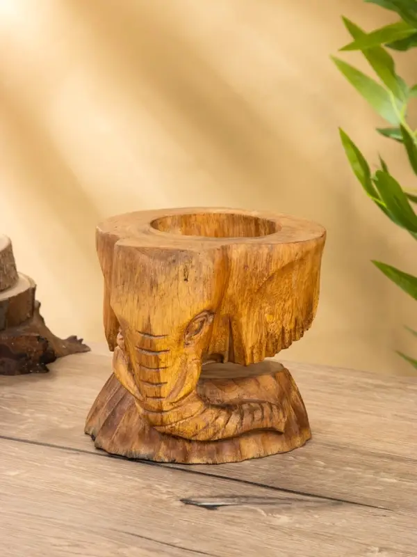 Подставка под бутылки &laquo;Голова слона&raquo;, 15&times;15&times;17 см, дерево Пиннис, коричневая