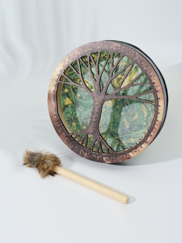 Шаманский бубен "Денежная карта" с колотушкой 5х25х25 см