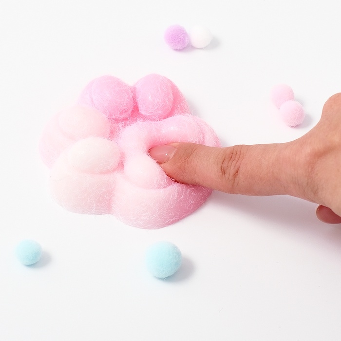 Сквиш антистресс - игрушка &laquo;Таба лапка&raquo;, с пушистой посыпкой, МИКС