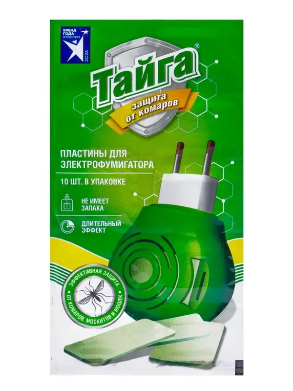 Пластины от комаров Тайга Family, инсектицидные, 10 шт