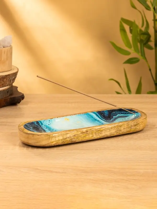 Подставка под благовония "Лазурь" 28х10х3 см, манговое дерево