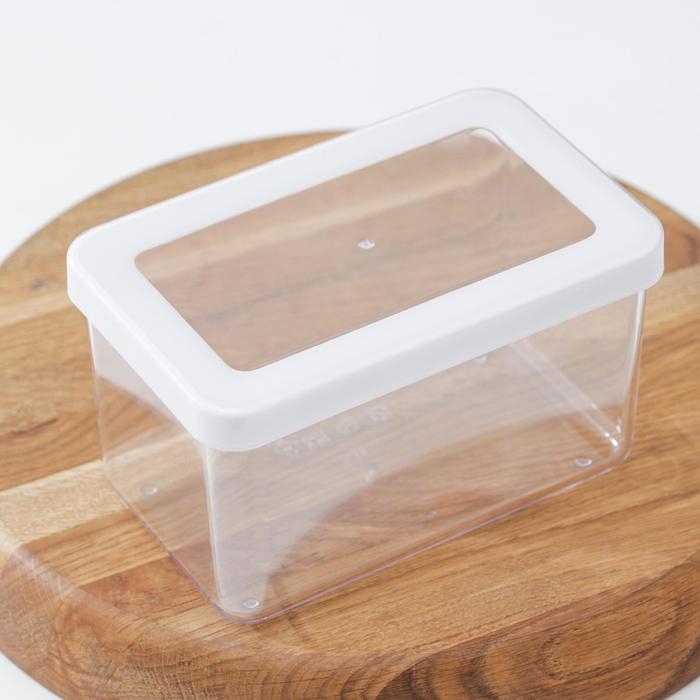 Контейнер для сыпучих продуктов &laquo;Степ&raquo;, 1.1 л, 16&times;10&times;9.5 см, цвет белый