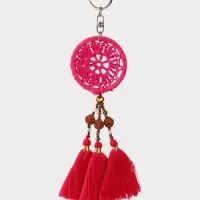 Брелок "Ловец снов" 19 см, цв. ярко-розовый