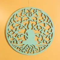 Панно " Медитация" МДФ, 40х40х1 см, цв. бежево-бирюзовый