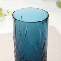 Стакан высокий стеклянный &laquo;Зальцбург&raquo;, 380 мл, цвет лондон топаз