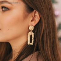 Серьги металл &laquo;Карибы&raquo; прямоугольные, цвет золото