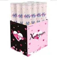 Хлопушка пневматическая  "Люблю, Сердца" фольга, красный, металлик" (12/30 см)