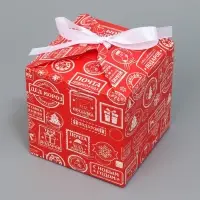 Коробка подарочная новогодняя складная &laquo;Новогодняя посылка&raquo;, 12 х 12 х 12 см