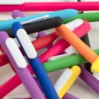 Ручка шариковая Swiper Soft Touch, голубая с белым