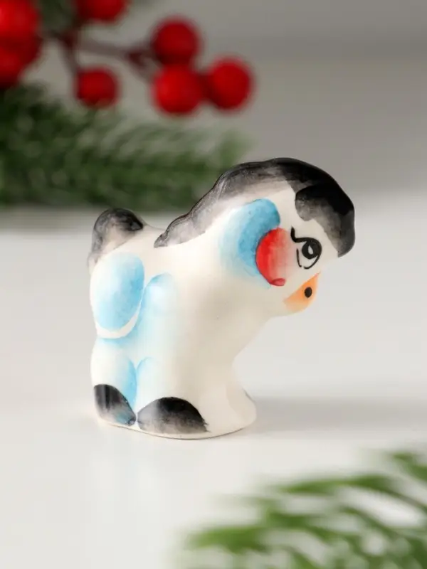 Сувенир Пони малая, 4,5х4,5х2,5см, гжель, цвет