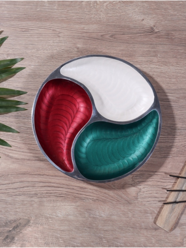 Менажница "Триколор" алюминий 28х28х4 см