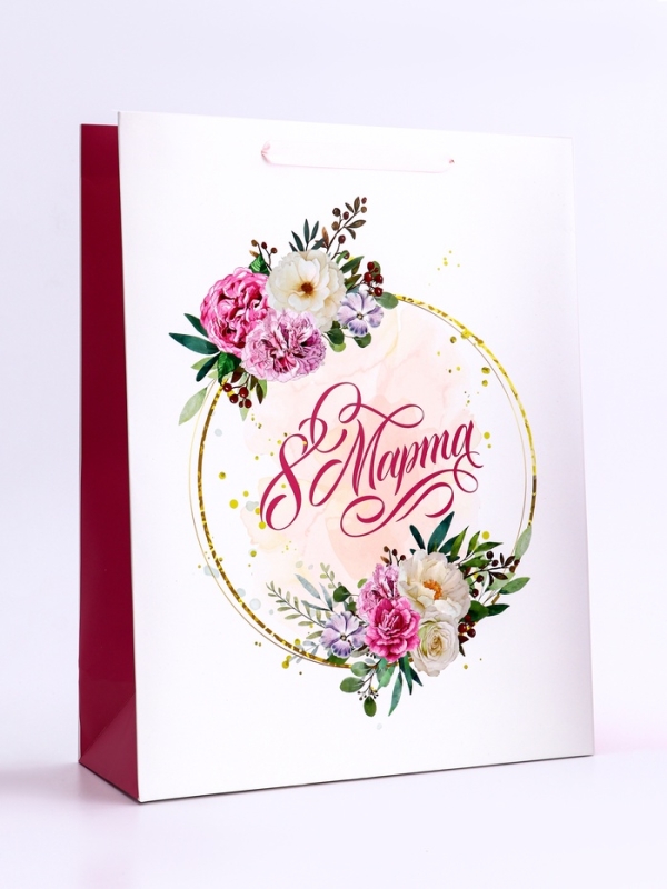 Пакет подарочный вертикальный &laquo;Праздничный день&raquo;, L 31 &times; 40 &times; 12 см