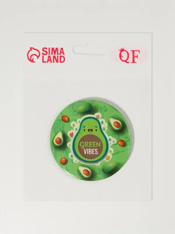 Зеркало карманное Green Vibes, d=7 см, зелёное
